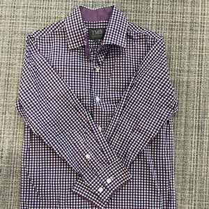 Gorgeous Boys Blue and Purple Check Button Down, Size 7.